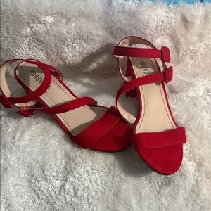 Rouge Helium Scarlet Double-Strap Sandals